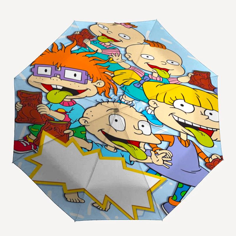 Rugrats Theme Automatic Umbrella, Lightweight & Portable, 8 Rib, Perfect for Outdoor Travel, Birthdays, Christmas, Gifts.