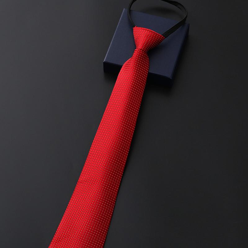 Elegant 8Cm Lazy Ties Blue Black Red Striped Men Shirt Business Dress Zipper Tie Neckties Accessories Wedding Groom