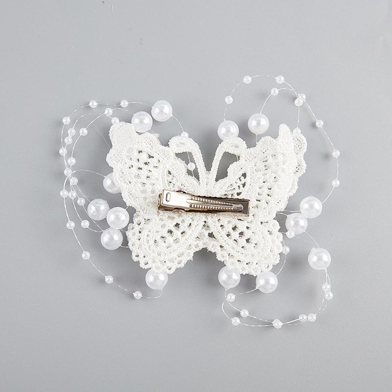 Bridal Pearl Butterfly Hair Clip Barrette Bride Hair Jewelry Accessories