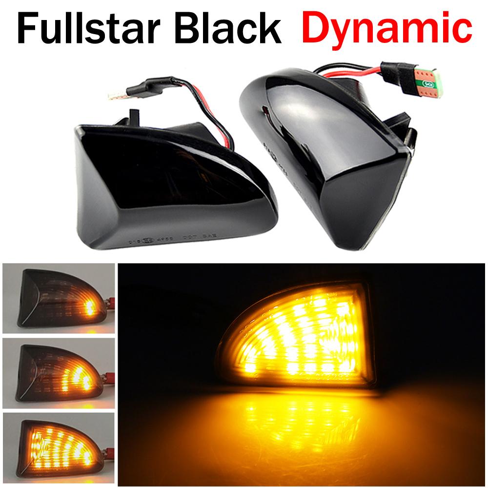 1 Pair LED Dynamic Car Blinker Side Mirror Marker Lamp Turn Signal Lights Accessories For Smart Fortwo 451 MK1 MKII 2007-2015