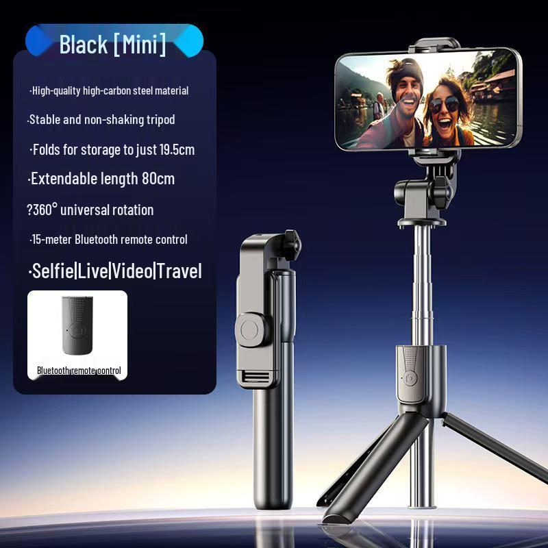 JC25 Portable Bluetooth Selfie Stick with Anti-Shake, Telescopic Tripod for Travel and Live Streaming Photography