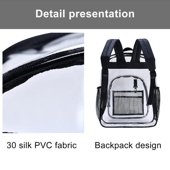 Nastavitelný ramenní popruh Vodotěsná velká PVC průsvitná školní taška pro velké zatížení