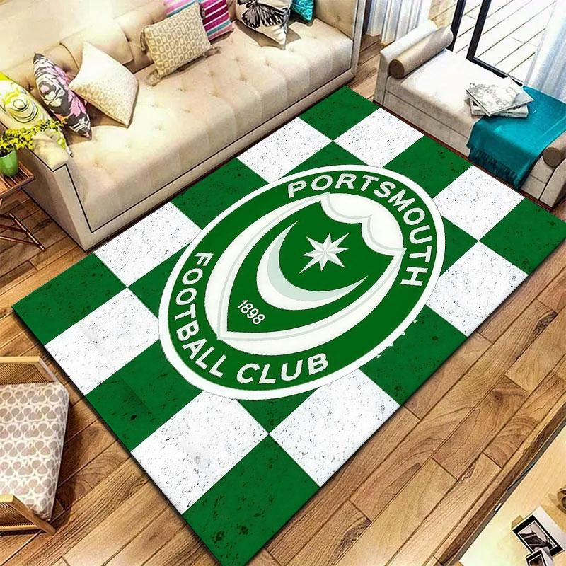 Portsmouth Football Club Carpet Rug for Living Room Bedroom Home Sofa Decoration,Kids Play Non-slip Floor Mat