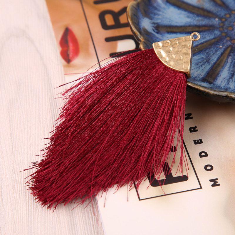 DIY Jewelry Accessories European and American Fashion Alloy Triangle Hat Tassel Tassel Earrings Pendant Bohemian Style Pendant