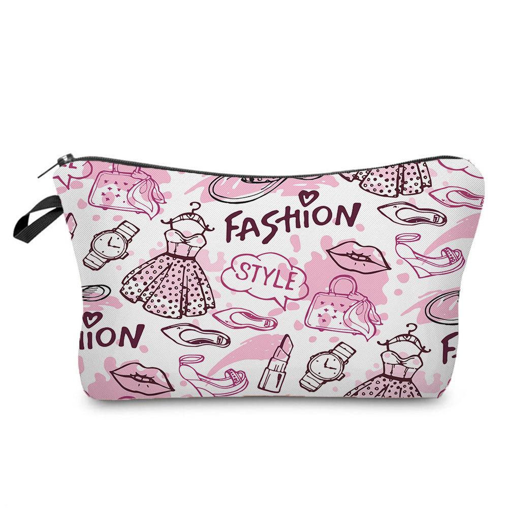 Women Flower Print Cosmetic Bag Toiletries Organize Travel Storage Case 6668