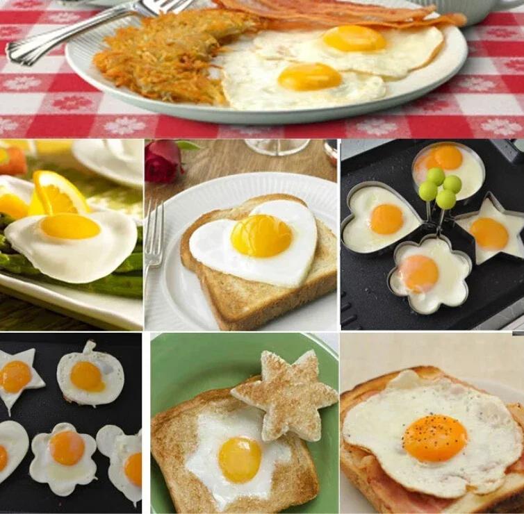 New Stainless Steel Fried Egg Cooking Tools Kitchen Accessories Gadget Mold Heart Pancake Maker Breakfast Baking Omelette Rings