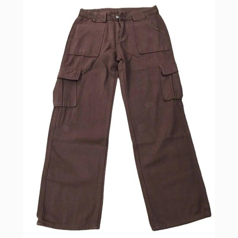 Fashion Vintage Loose Denim Pants Women Casual High Waist Wide Leg Jeans For Women Elegant Solid Pocket Straight Trousers 30669