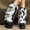 Y2k Zimní návleky na nohy Huňaté návleky na nohy Módní ponožky do bot Dámské Dívčí