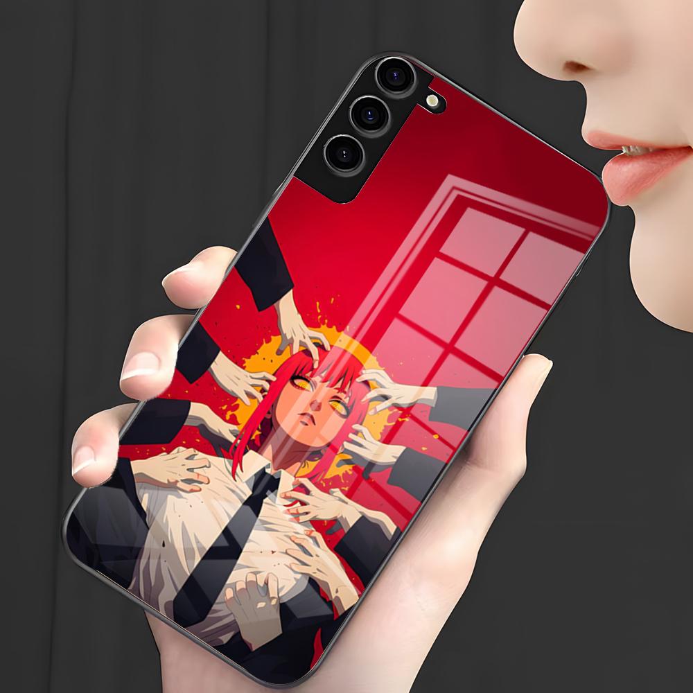 Anime Chainsaw Man M-Makima Phone Case For Samsung A25 A13 A33 5G A54 A36 A35 A56 A52 A14 Shockproof Glass Cover