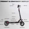 1000W Foldable Off Road E Scooter 48V20AH 54KM 45KM/H Dual Shock Hydraulic Brake 10" Tubeless Tire for Adults