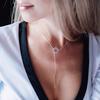 eManco Minimalist Round Rod Pendant Necklace Ladies Pearl Clavicle Necklace Leaf Long Chain Fashion Jewelry Statement Girl Gift