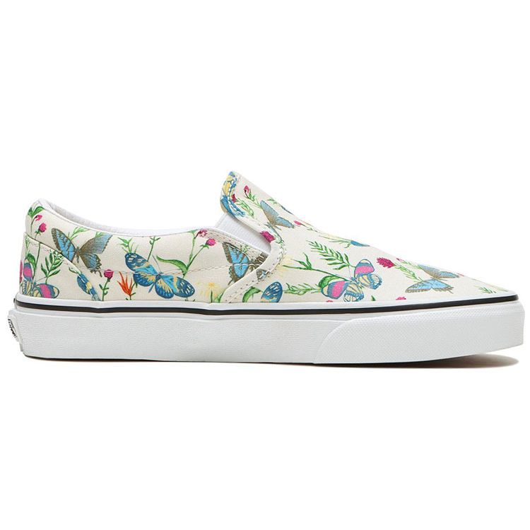 Vans Parks Project x Classic Slip-On Motýlí Květinové Unisex Tenisky Bílá Marshmallow Pravá Bílá VN0A5AO8UC0