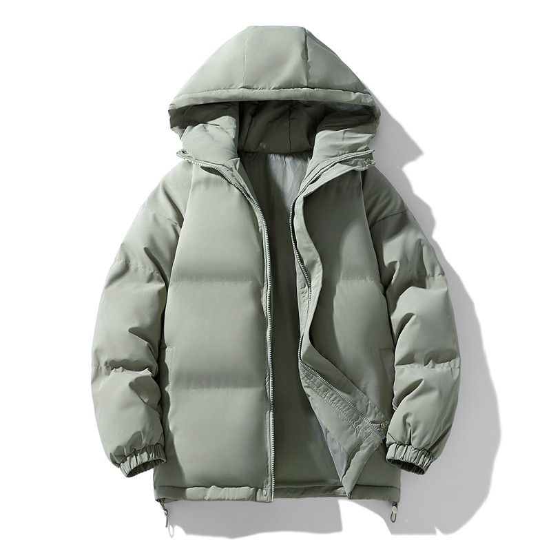 Winter New Style Fleece-Lined Warm Thickened Stand-Collar Couple's Jacket, Unisex Casual Hooded Windproof Cotton Coat