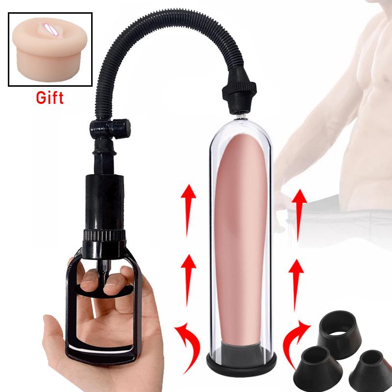 4 stücke Penispumpe Sexspielzeug für Männer Penis Extender Vergrößerung Verzögerung Dauerhafter Trainer Schwanz Dick Wachstum Vakuumpumpe Erwachsene Sex