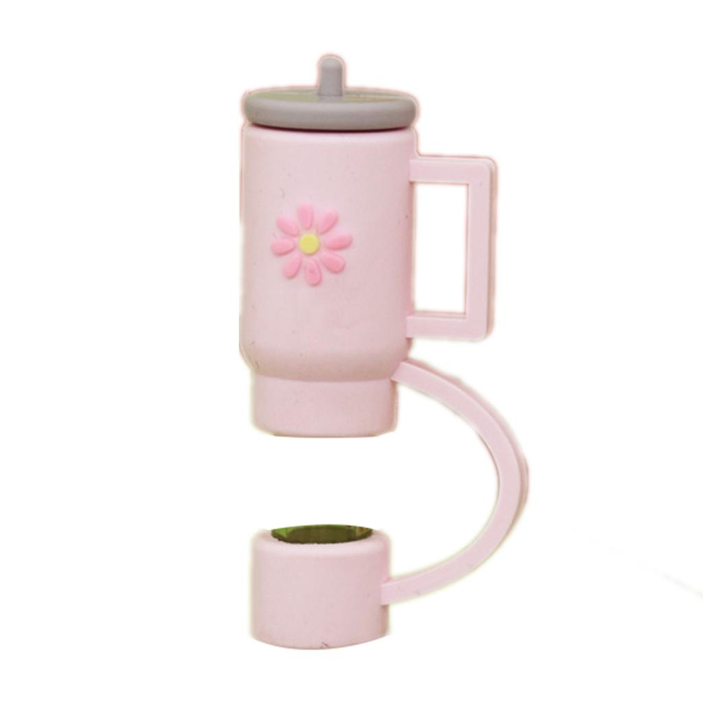 Flexible Flower Pattern Silicone Caps for 10mm Straws Reusable Drinking Straw Caps Reusable Dustproof Cute Straw Cover