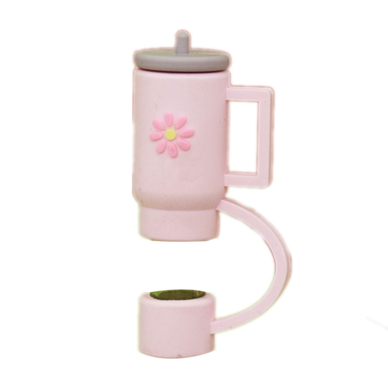 

Мягкие силиконовые колпачки для соломинок, пыленепроницаемые колпачки для питьевых соломинок 10 мм / 0,39 дюйма, топперы для соломинок с цветочным узором, колпачки для соломинок 10