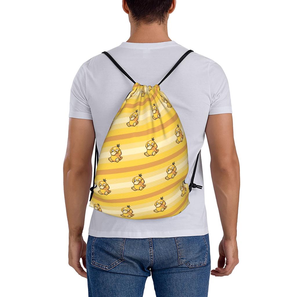 Custom P-Psyducks Drawstring Backpack Sports Gym Bag for Women Men Manga Shopping Sackpack