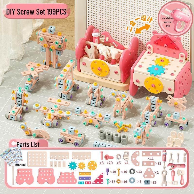 Xiaobei Hippo Toolbox: TikTok-Inspired Electric Drill & Screw Set for Kids