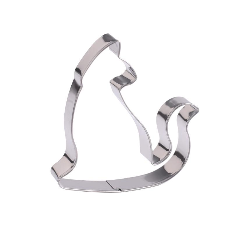 Stainless Steel Cat Cookie Cutter Set, 9-Piece DIY Embossed Baking Molds.