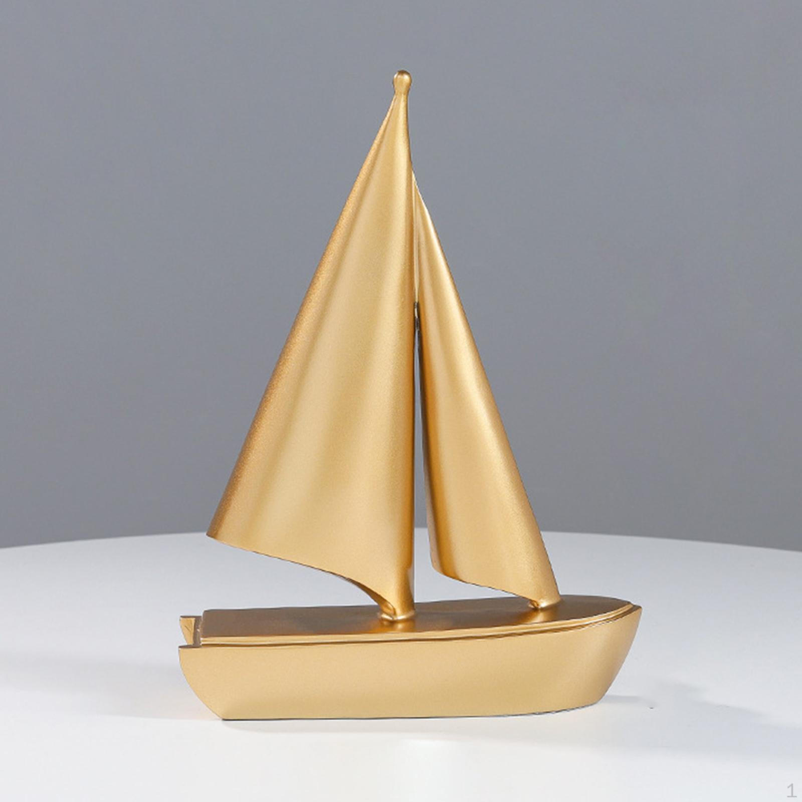 

Elegant Sailboat Figurine, Decorative Nautical Art Sculpture for Home Office Decor Aureate