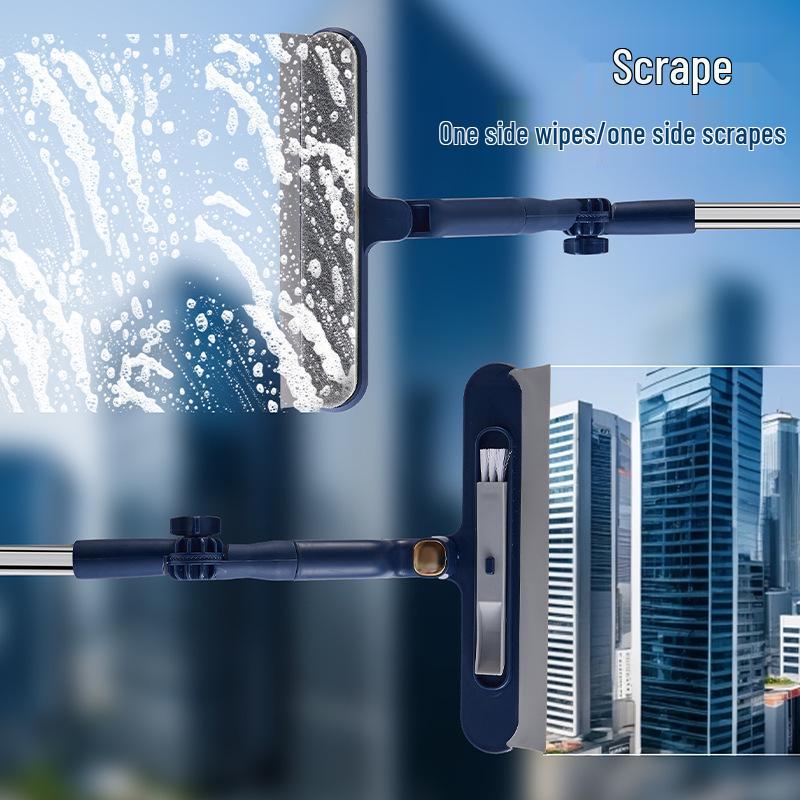 High-Rise Window Cleaning Tool: Double-Sided, Extended Pole for Outer Windows Only