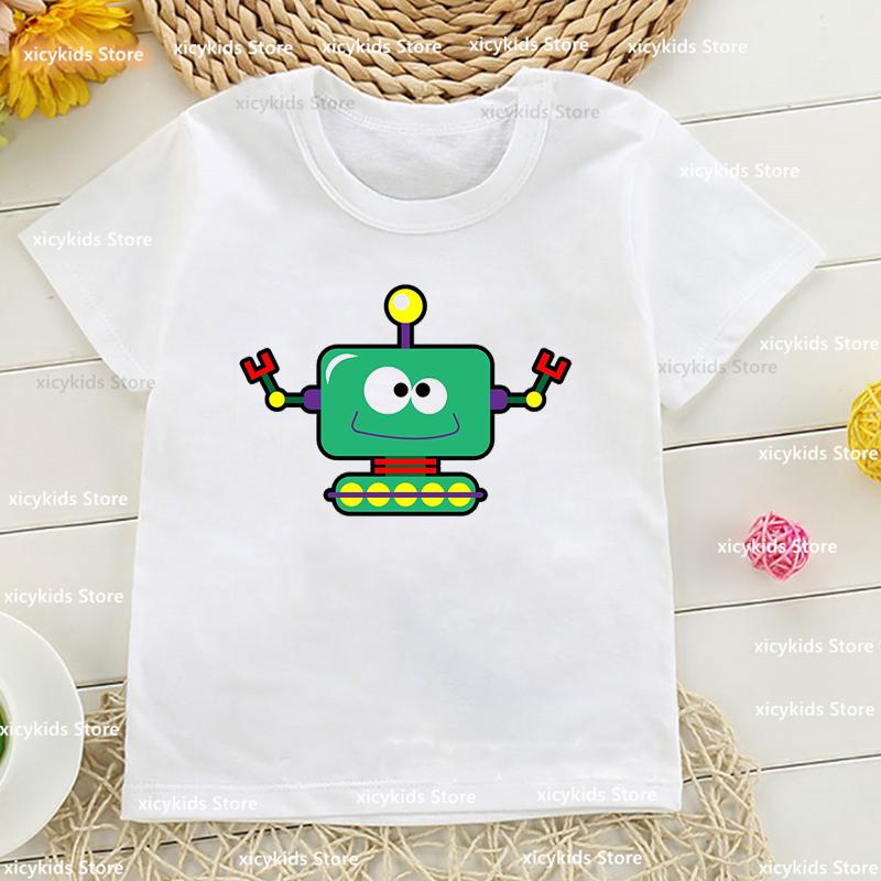 Tshirt for Boysgirls Cartoon Robot Graphic Printed Toddler Tshirt Fashion Harajuku Boys Girls Universal Clothing Dropshipping