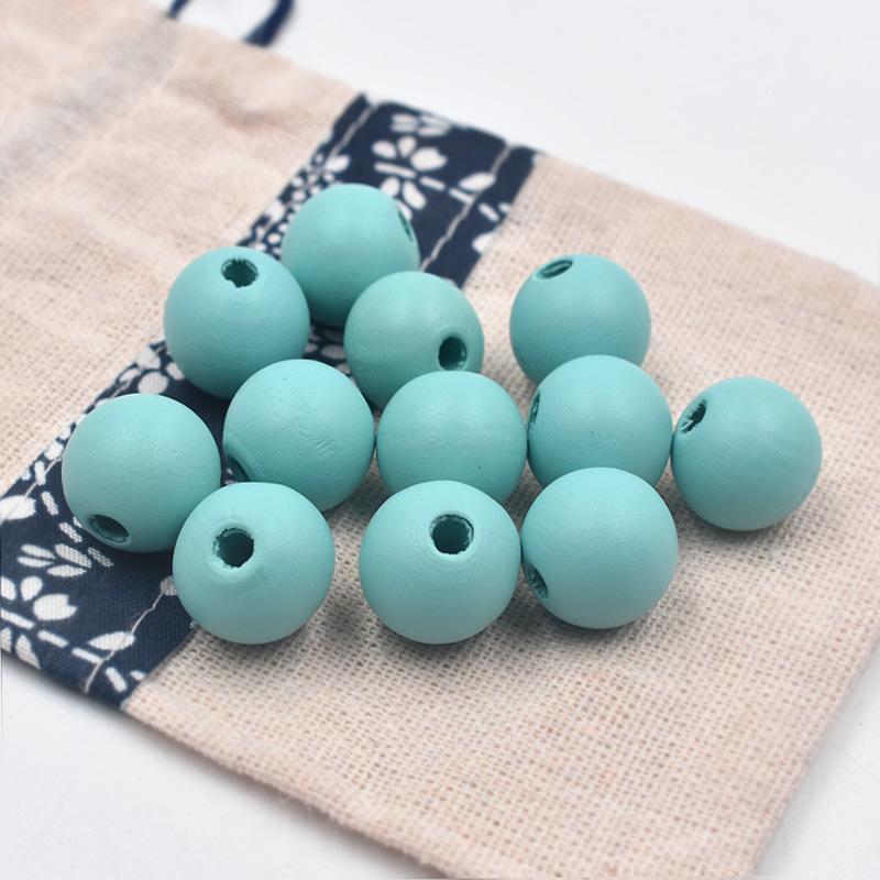 Hewood 16MM Matte Candy Color Round Wood Beads for DIY Jewelry Accessories