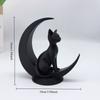 3D Printed Moon Cat Statue, Minimalist Style Moon Sitting Cat Statue Ornament, Creative Home Ornament, Desktop Decoration