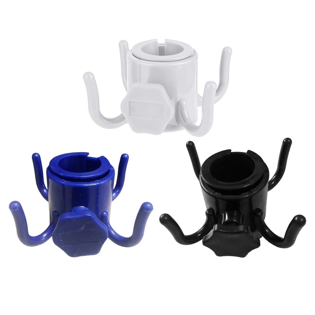 4-uddig Strandparasoll Hängkrok Justerbar 4 Uddar ABS Klädhängare för Hattar Solglasögonhållare Resklämma Tillbehör