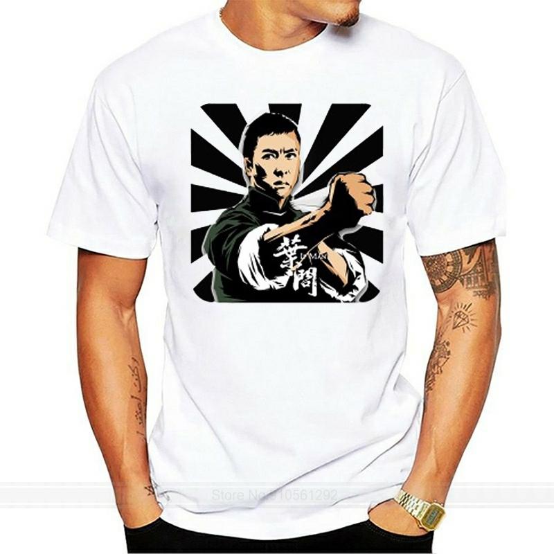 

fashion t-shirt men cotton brand teeshirt New IP MAN Donnie Yen Action Movie Kung Fu Mens White T Shirt Size S 5XL S разноцветный