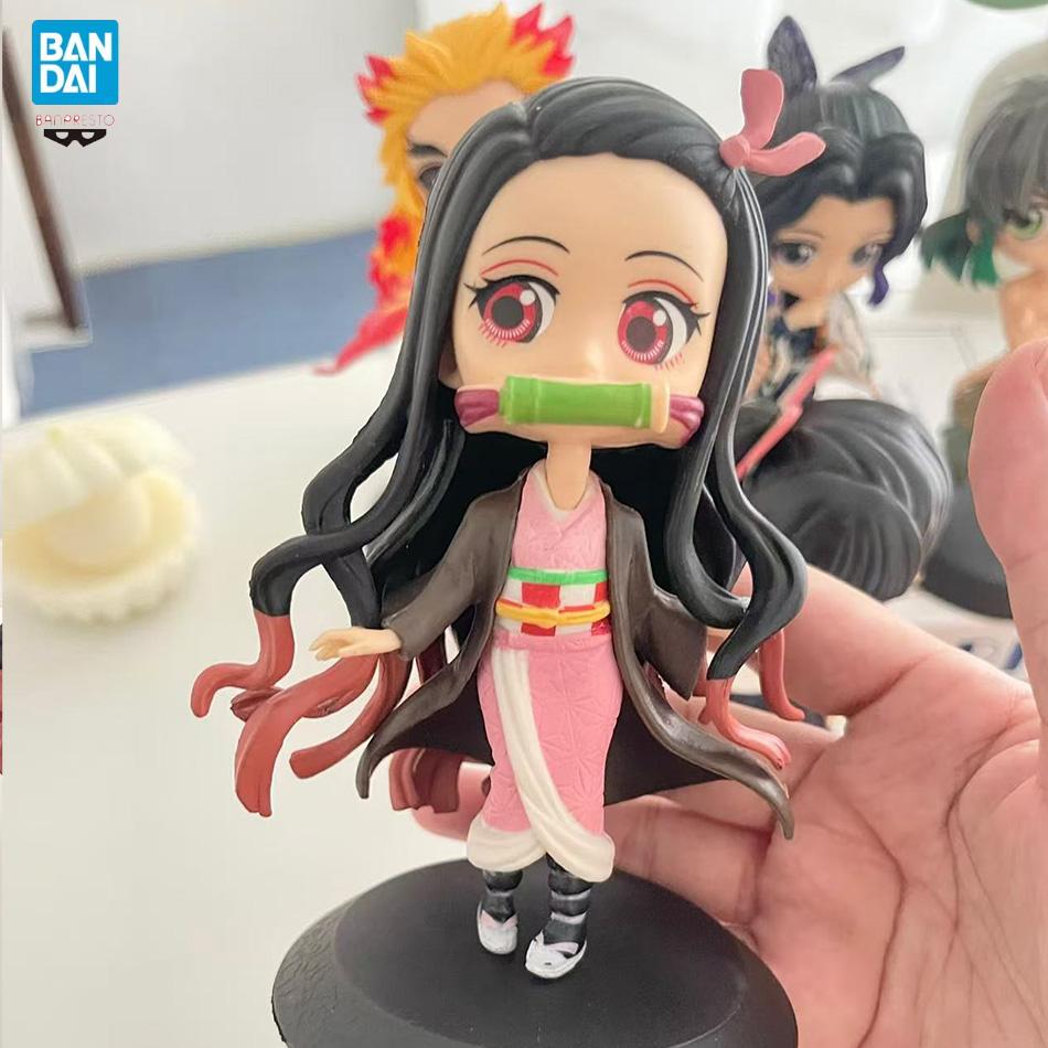 14Cm Anime Figure Nezuko Tanjirou Zenitsu Inosuke Kyoujurou Giyuu Kawaii Qposket Pvc Model Toys Children Gift