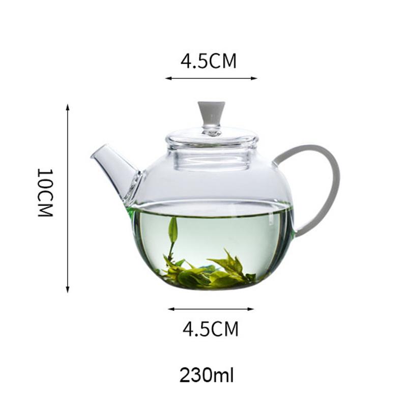 

One Person Heat Resistant Glass Teapot 230ml Flower Puer Tea Maker Chinese Kung Fu Tea Pots With Filter Hole Teaware