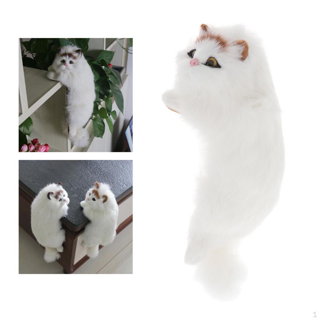 Adorable Plush Cat Figurine for Home Decor and Desk Display