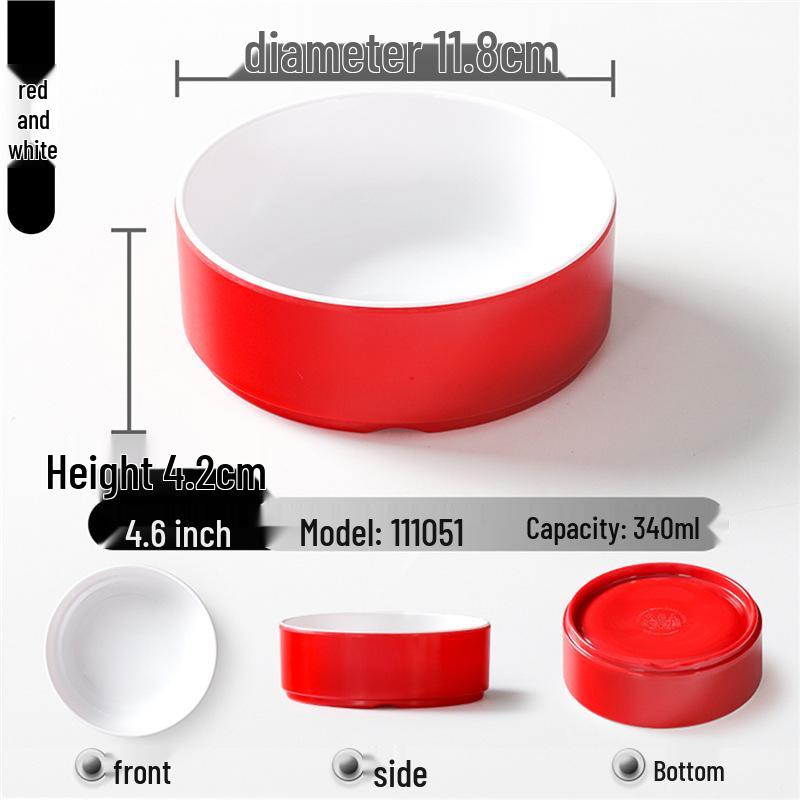 Zweifarbige Melamin-Tischware: Kleines Schalen- und Schalenset für Buffet und Grill-Dipsaucen.