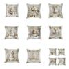 1/4Pcs 45x45CM Christmas Linen Throw Pillow Cover Santa Claus Snowman Reindeer Xmas Tree Pillow Case Living Room Bedroom Sofa Bed Square Cushion Cover