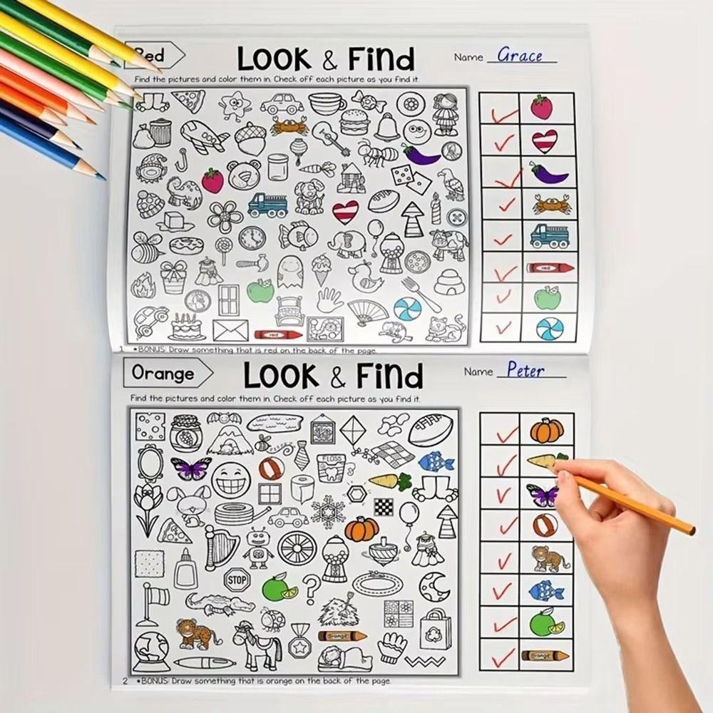 Verbeter Visuele Perceptie Leuk Kleurboek Zoek en Vind Spel Boek Kinder Cadeau