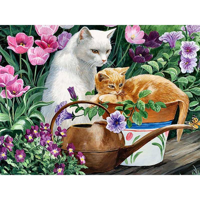 DIY 5D Flowers Diamond Mosaic Animal Diamond Painting Cat Diamond Embroidery Cross Stitch Picture Of Rhinestones Handcraft Gift