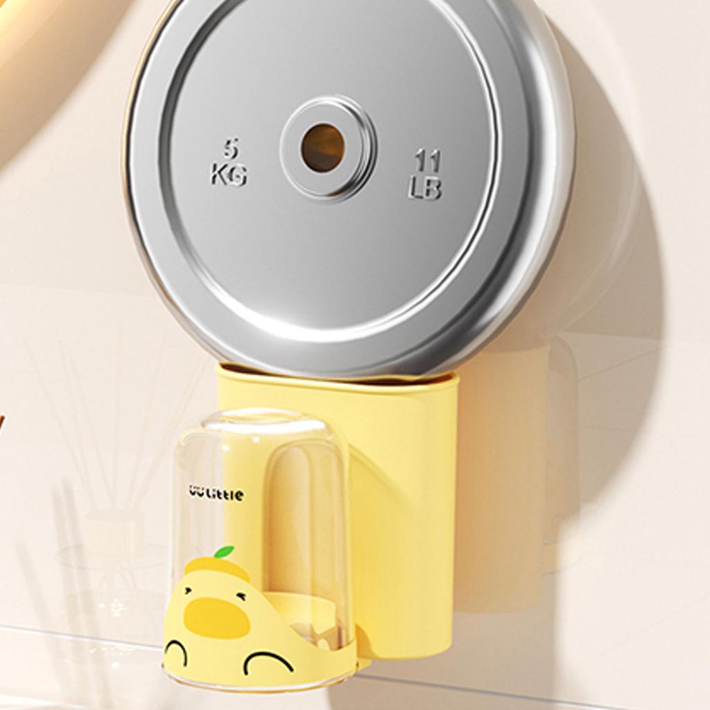 Kinder Badezimmer Zahnbürstenbecherhalter mit Saugnapf Aufbewahrungsregal Wandmontage Kein Bohren erforderlich Zahnbürstenständer