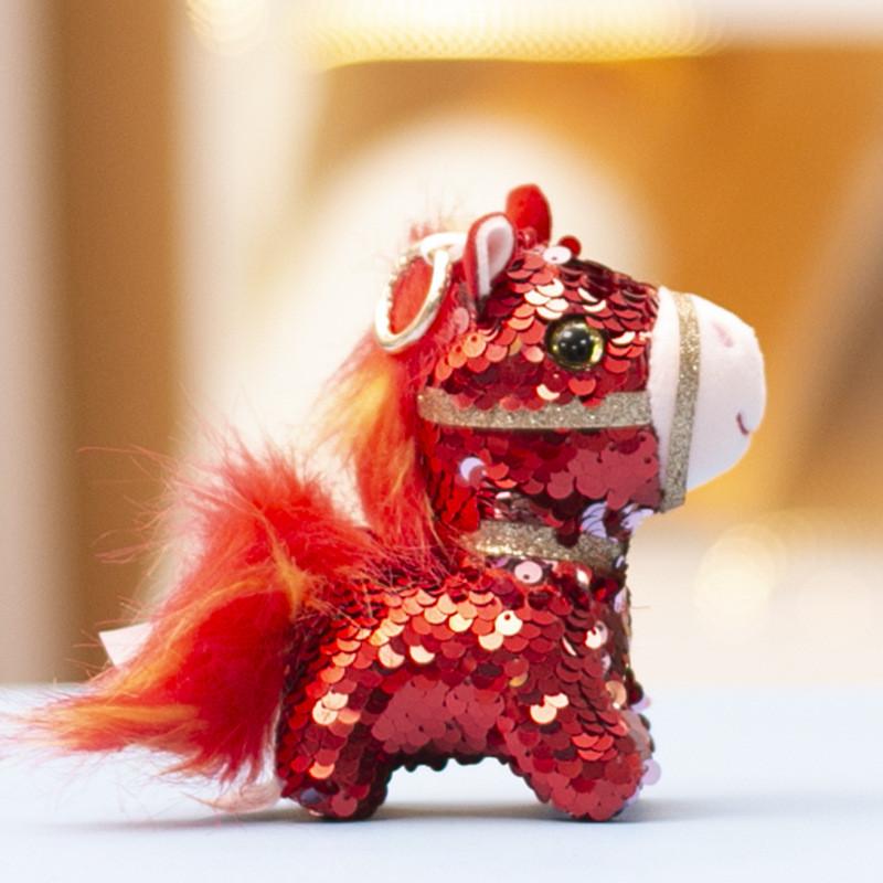 Cuter Animal Pony Pendant With Sequin Design And Pp Cotton Filling For Gift