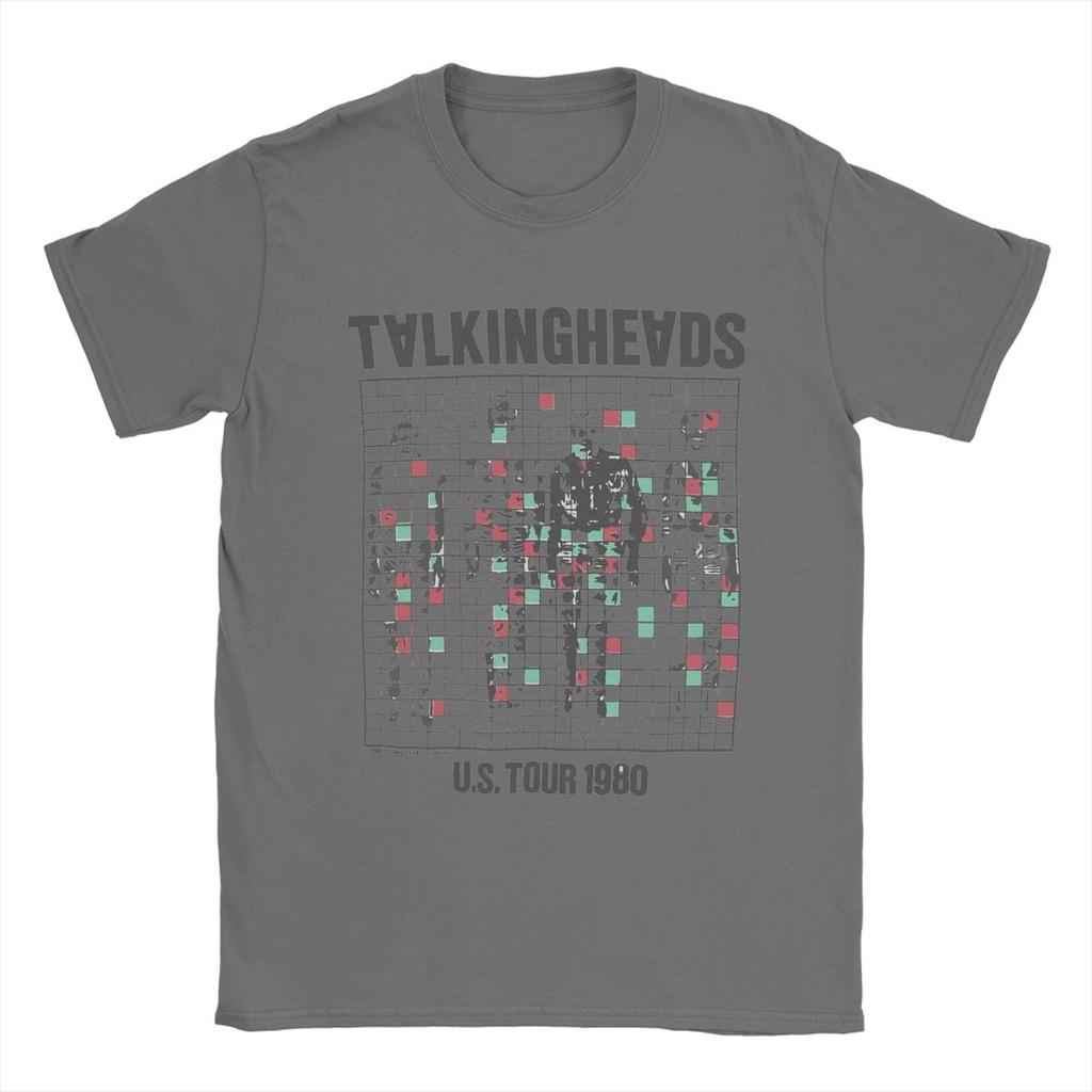 Men T-Shirts Talking Heads Inspired Tour Tee Novelty 100% Cotton Tee Shirt Short Sleeve T Shirt Crewneck Clothes Gift Idea