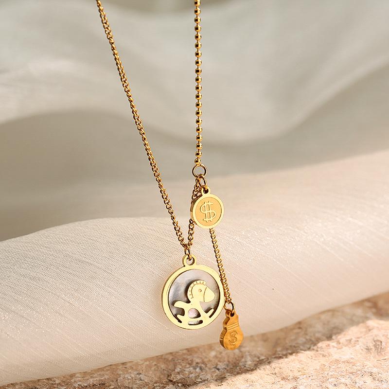 White Bear Pendant Sweater Chain: Luxurious, Unique, and Versatile Design.
