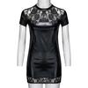 Gonna corta da donna in pelle di pizzo Clubwear Intimo sexy Lingerie cava
