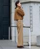 Yours BEXU1732 High Neck Cropped Size L Women's Sweat-Like Knit, Camel,