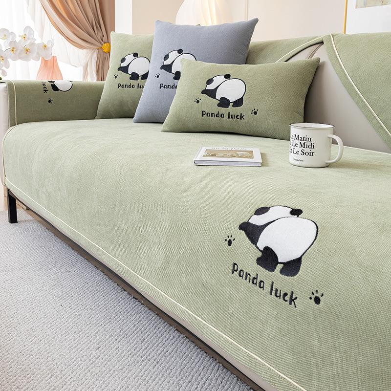 New Chenille Sofa Cushion Fabric Four Seasons Universal Non-Slip Cushion Cute Chinese Style Simple Style Sofa Cover Towel