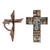 Vintage Wooden Cross Wall Hanging - Rustic Religious Art Decor For Easter, Handcrafted Farmhouse Or Church Home Decoration