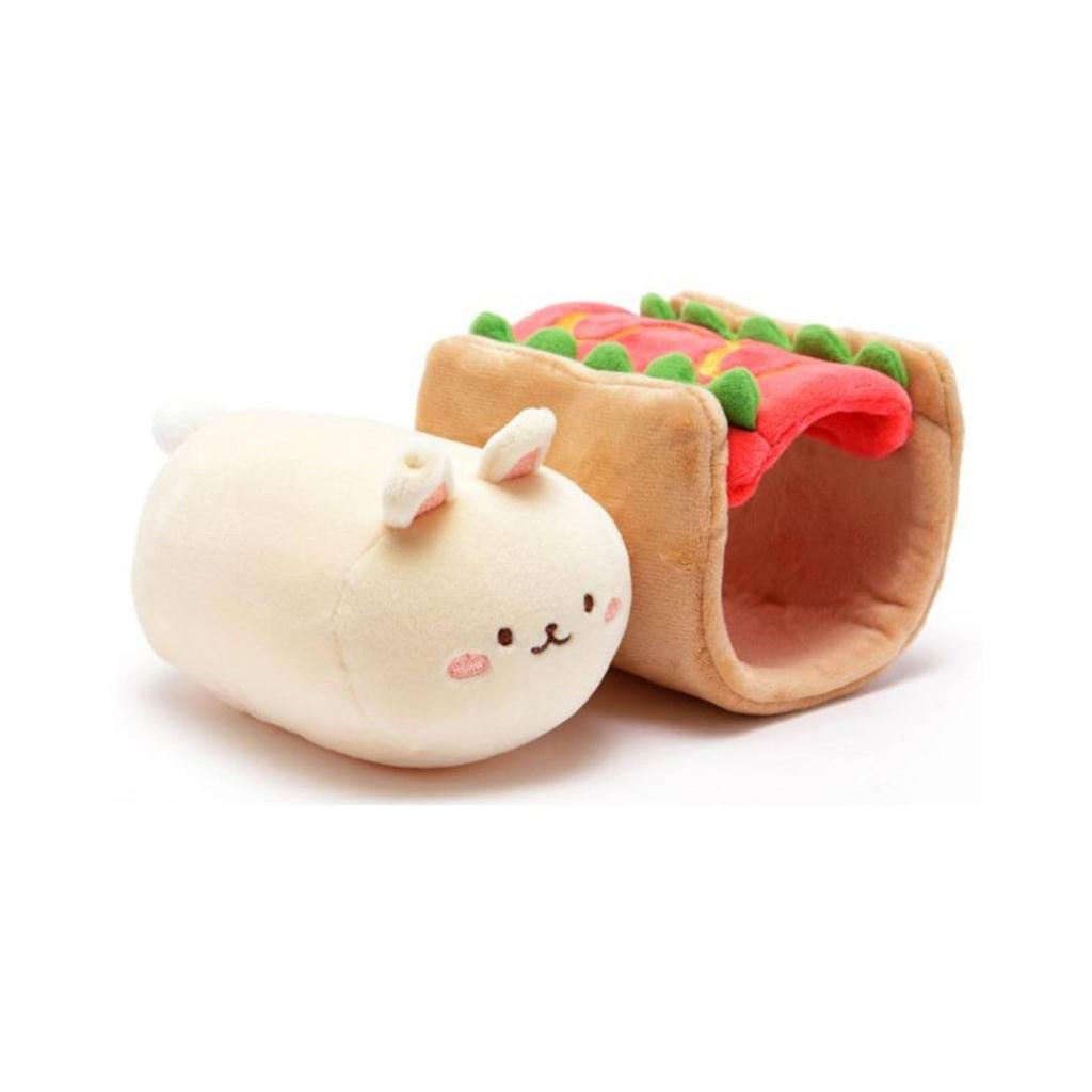 IRIS RAIN ANIROLLZ Basic Series Hot Dog Bunny Plush Toy, Small, 11 x 10 x 15 cm (ANI-BN-PB)
