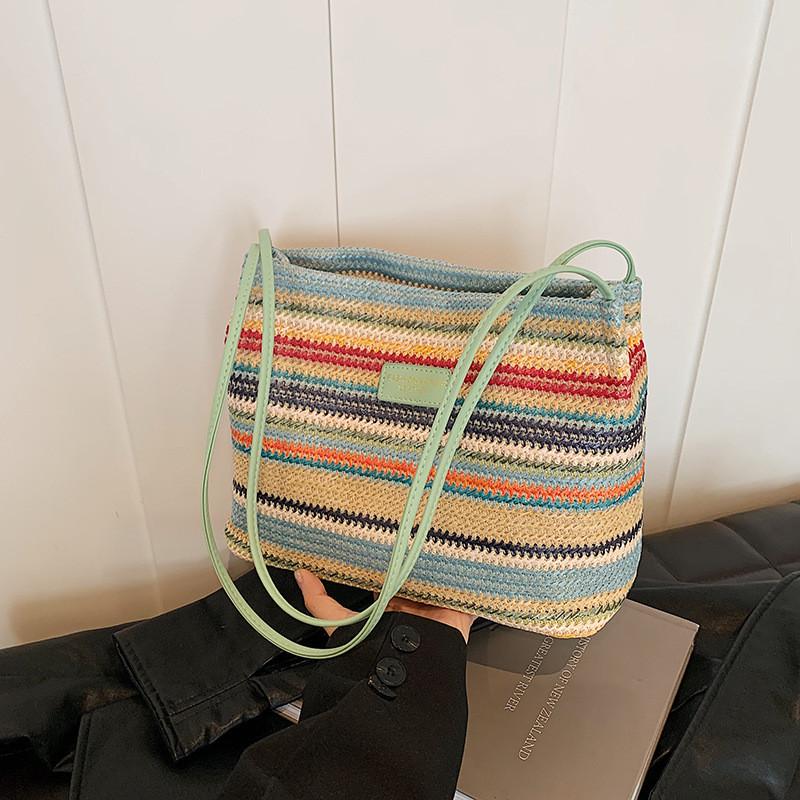 Fashionable Fall Shoulder Bucket Bag Unique Woven Design Perfect For Daily Use And Outings