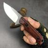 Hidden Canyon Hunter Fixed Blade Knife Drop Point Wood Handles with Leather Sheath EDC Outdoor Camping Household Knives
