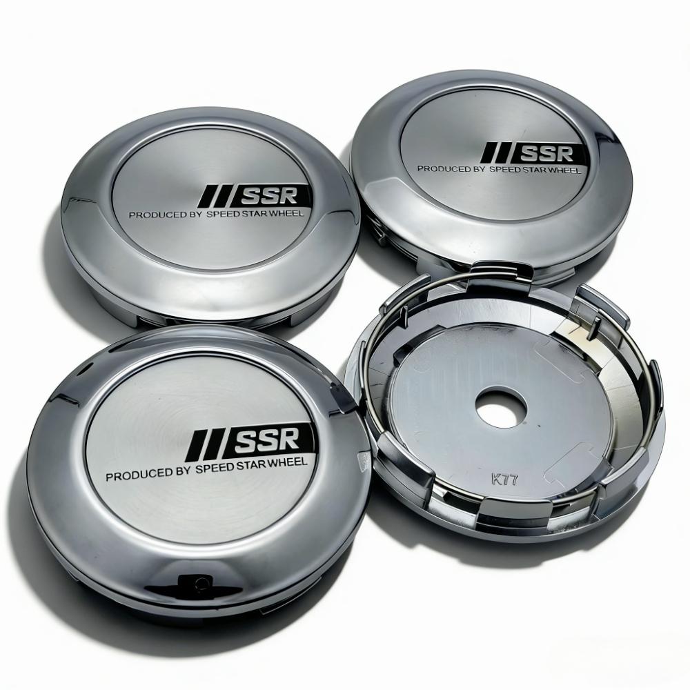 4pcs 77MM Clips 72MM SSR Logo Badge Emblem Car Wheel Center Caps Rim Hubcaps Cover Wheels Hub Dust Cap Replace Car Accessories