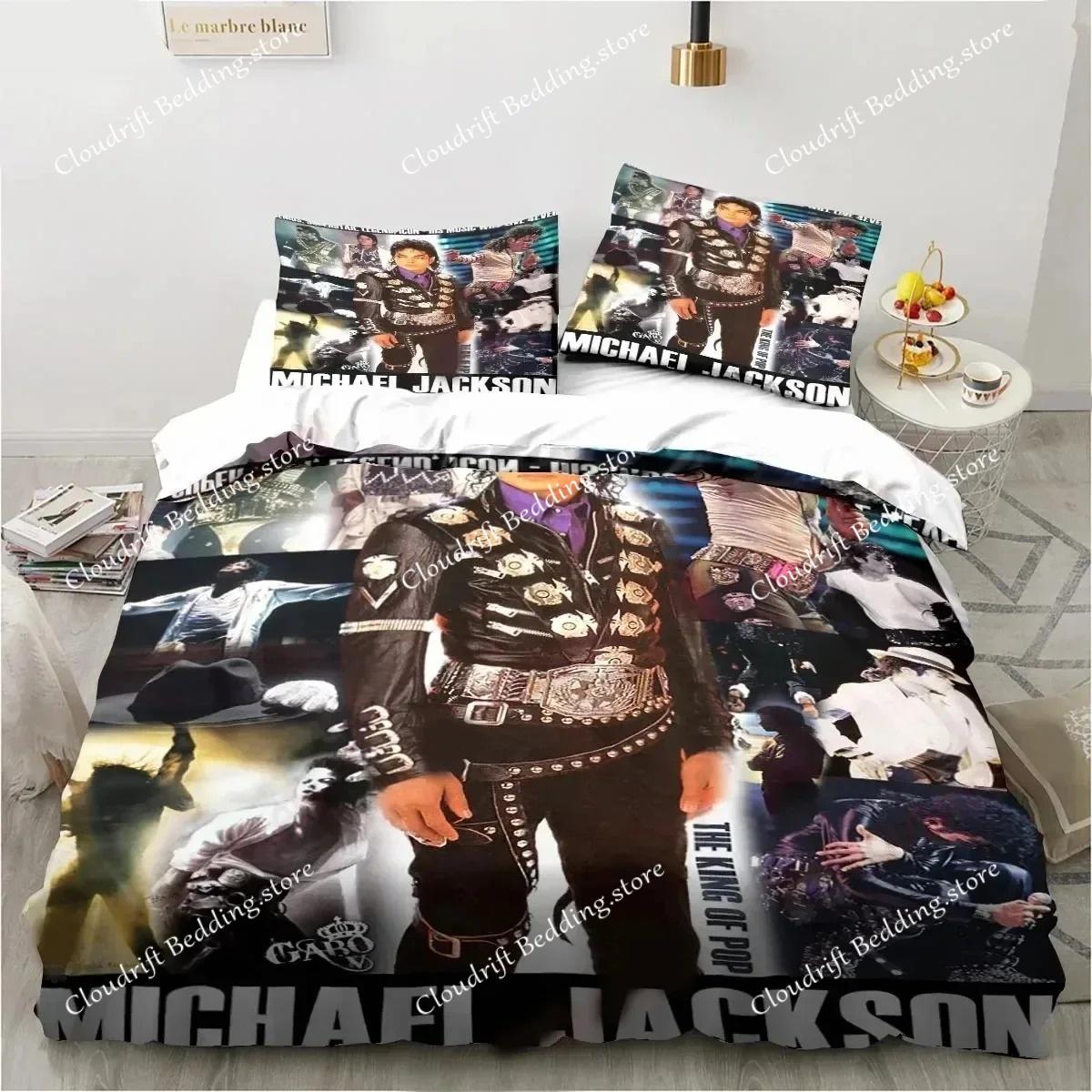 3D tlač Posteľná súprava Michael Jackson Obliečka na posteľ Súprava na prikrývku Obliečka na vankúš Obliečka na posteľ King Queen Size Boys Dospelý EU Single 135*200cm/53x79in 3pcs